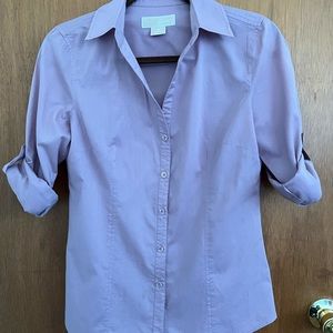 Michael Kors blouse, light taro color, cotton, suited for summer. Size 2